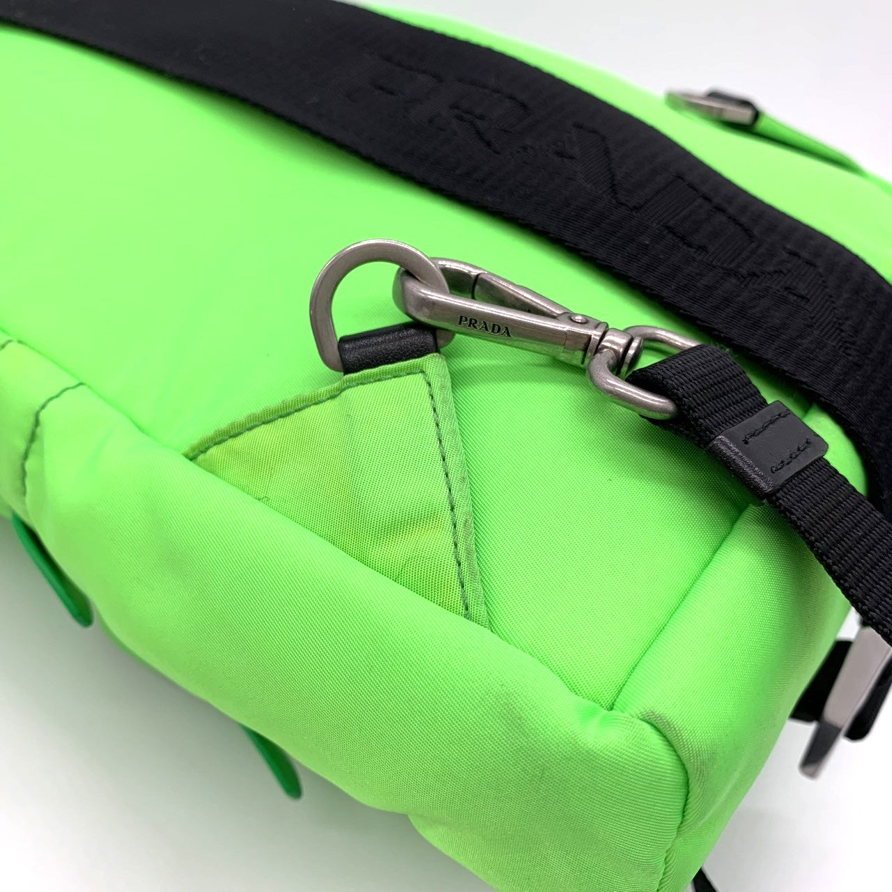 Prada Body Bag Nylon Fluorescent Green Pre-owned