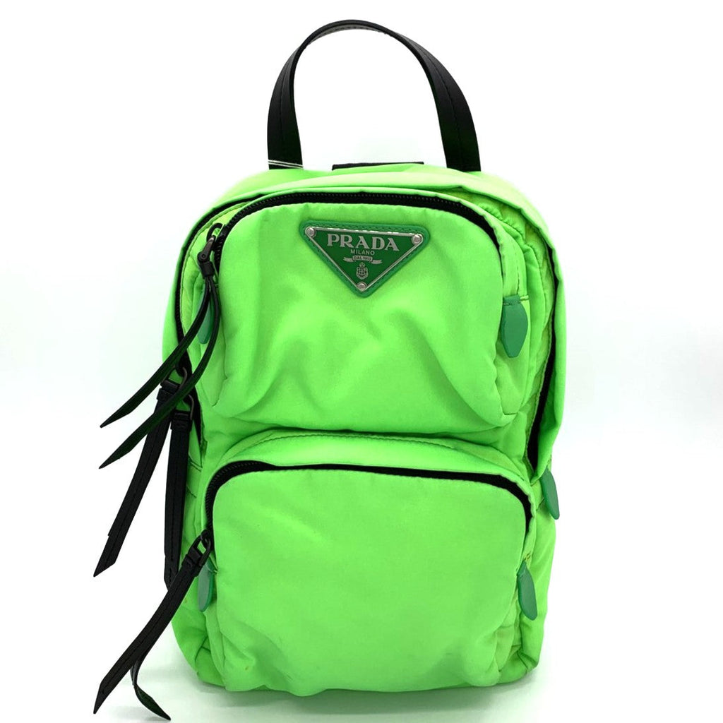 Prada Body Bag Nylon Fluorescent Green Pre-owned