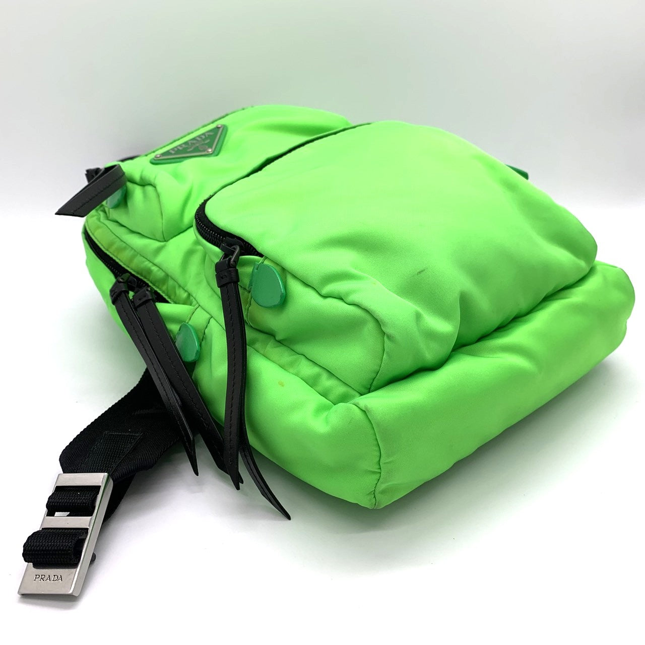 Prada Body Bag Nylon Fluorescent Green Pre-owned