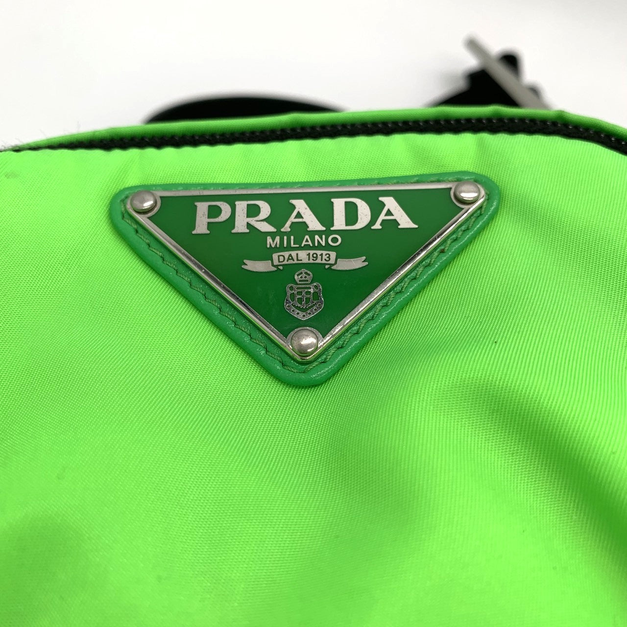 Prada Body Bag Nylon Fluorescent Green Pre-owned