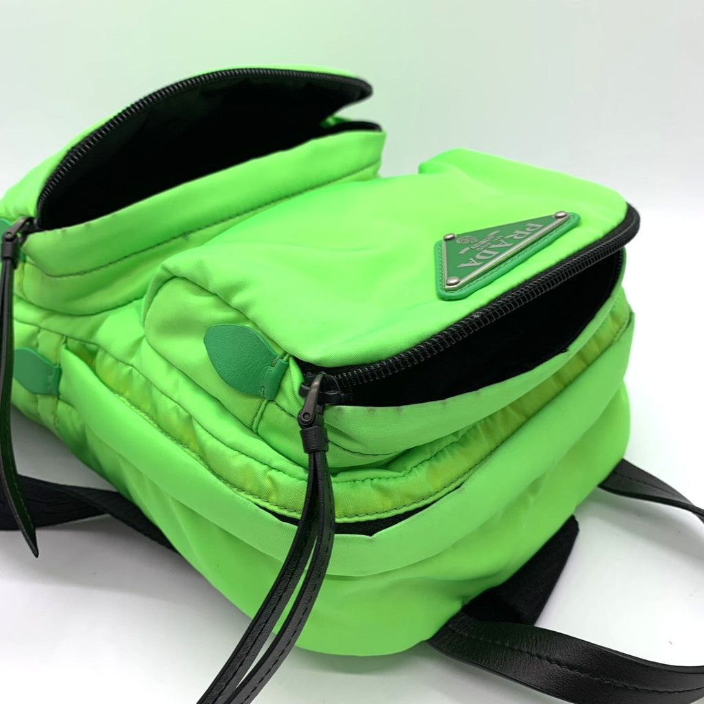 Prada Body Bag Nylon Fluorescent Green Pre-owned