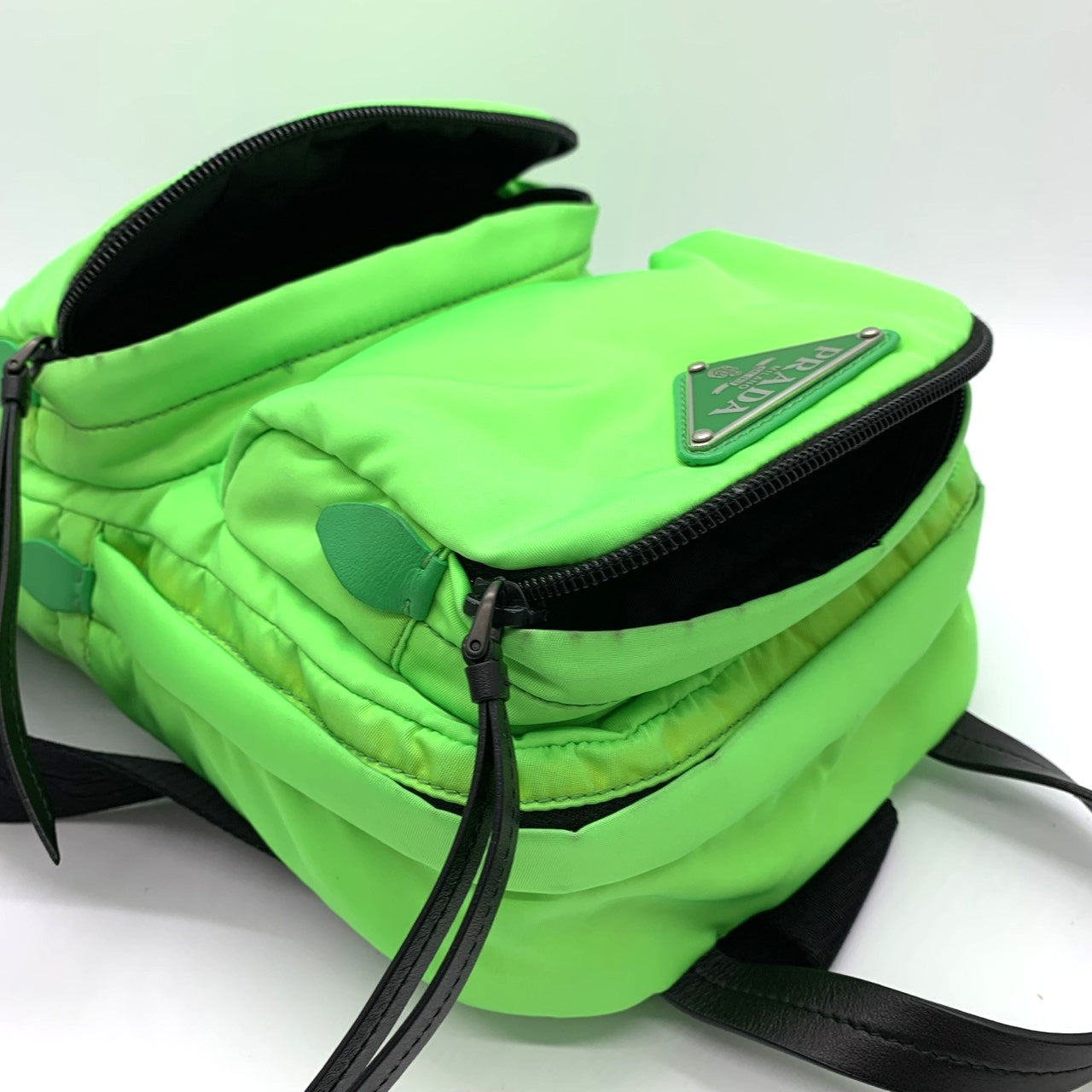 Prada Body Bag Nylon Fluorescent Green Pre-owned