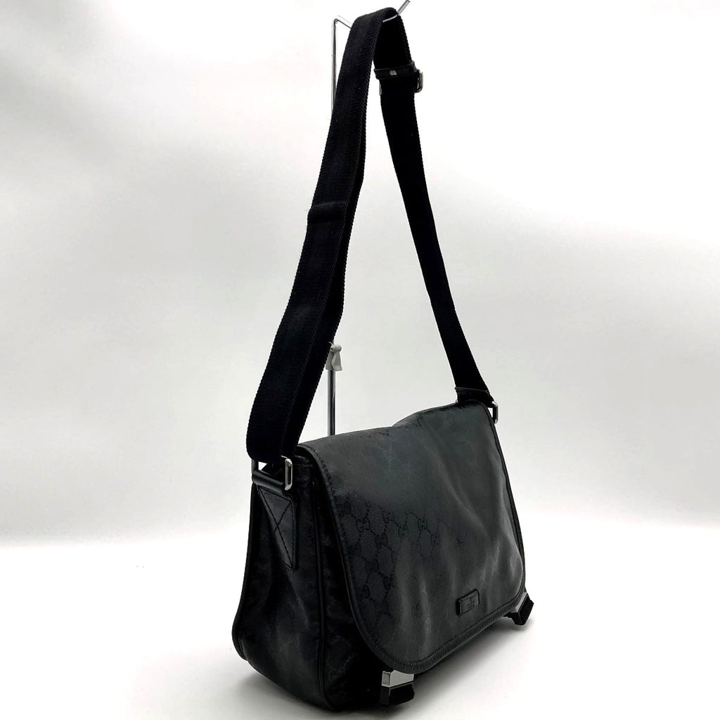 Gucci 201732 GG Imprime Shoulder Bag Black Pre-owned