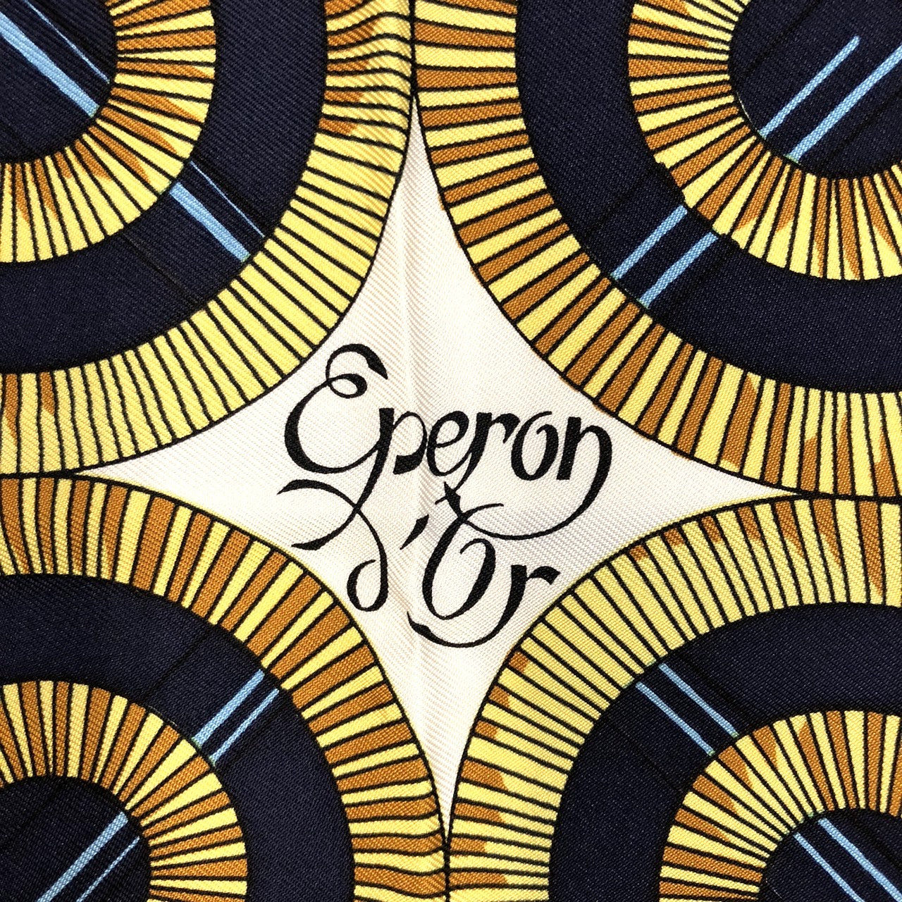Hermès Carré 90 Éperon d'Or Scarf Silk Navy Pre-owned