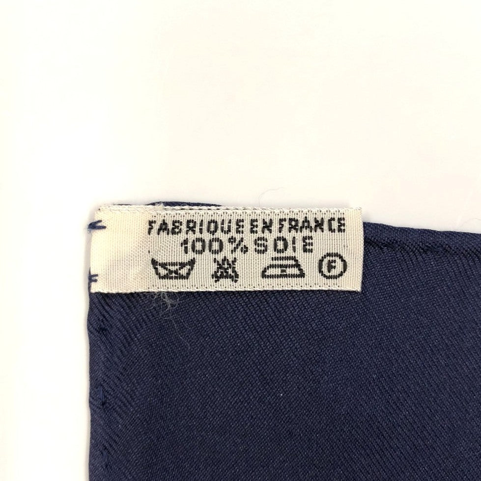 Hermès Carré 90 Éperon d'Or Scarf Silk Navy Pre-owned
