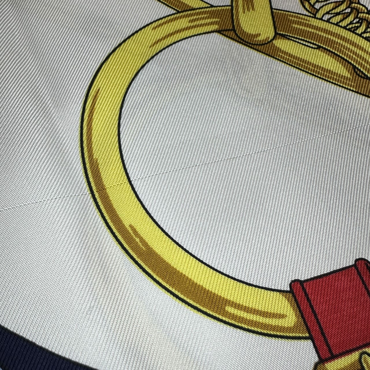 Hermès Carré 90 Éperon d'Or Scarf Silk Navy Pre-owned