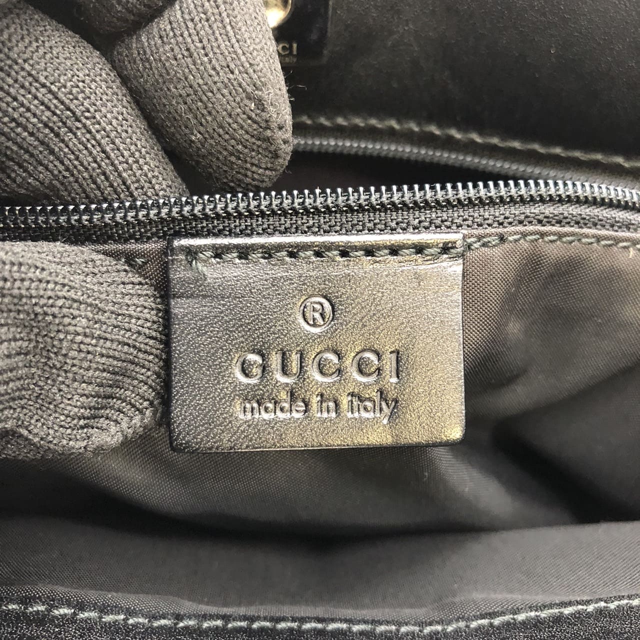 GUCCI 002 1080 Handbag, Nylon Leather, Black, Women's/Men's, Vintage Fashion Brand, PRE-OWNED, Gift