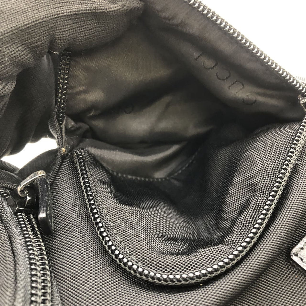 GUCCI 002 1080 Handbag, Nylon Leather, Black, Women's/Men's, Vintage Fashion Brand, PRE-OWNED, Gift