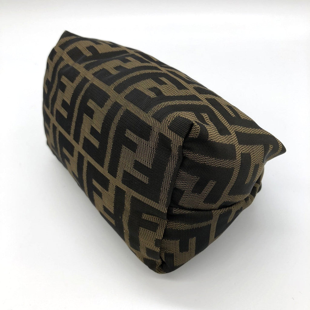 Fendi 2262226540009 Pouch Khaki Brown Nylon/Leather Zucca PRE-OWNED