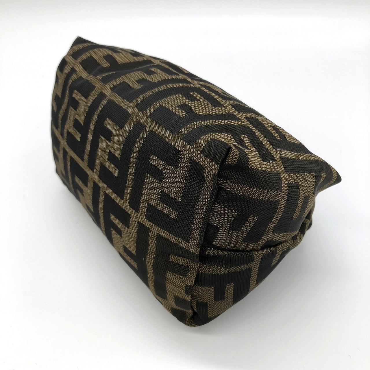 Fendi 2262226540009 Pouch Khaki Brown Nylon/Leather Zucca PRE-OWNED