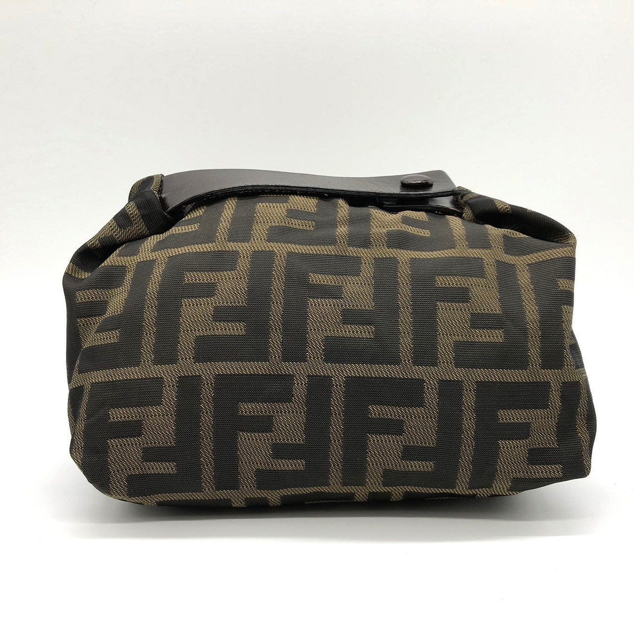 Fendi 2262226540009 Pouch Khaki Brown Nylon/Leather Zucca PRE-OWNED