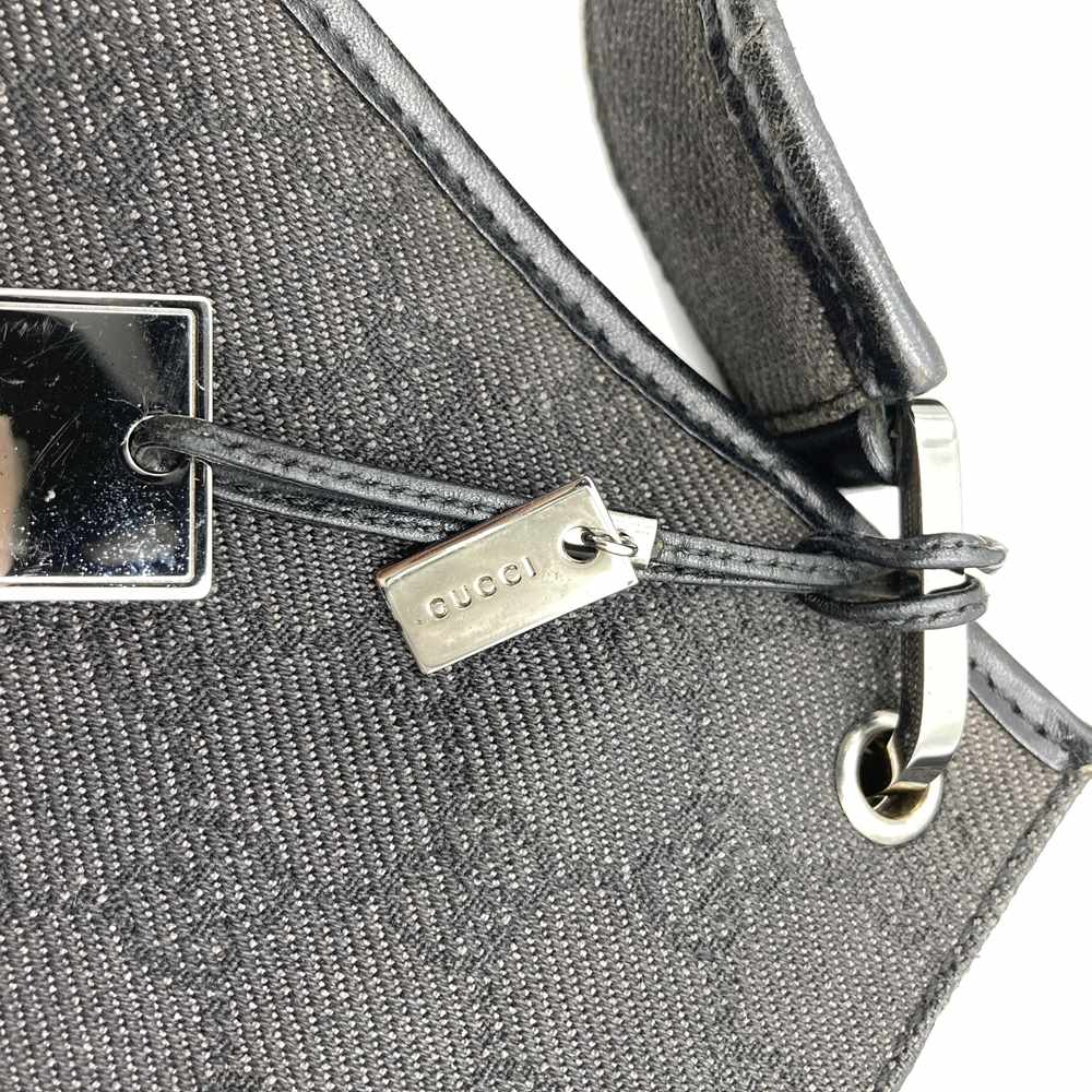 GUCCI 90656 Shoulder Bag, Denim/Leather, Black, Men's & Women's PRE-OWNED