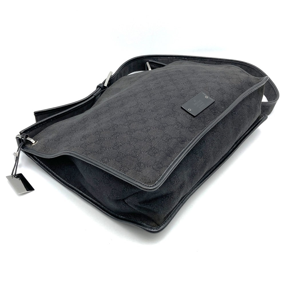 GUCCI 90656 Shoulder Bag, Denim/Leather, Black, Men's & Women's PRE-OWNED