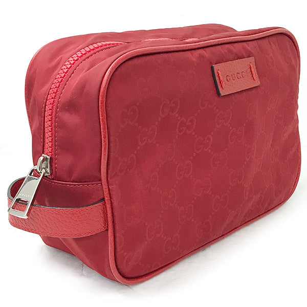 Gucci 510338 Second Bag/Pouch Nylon/Leather Red Pre-owned