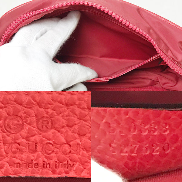 Gucci 510338 Second Bag/Pouch Nylon/Leather Red Pre-owned