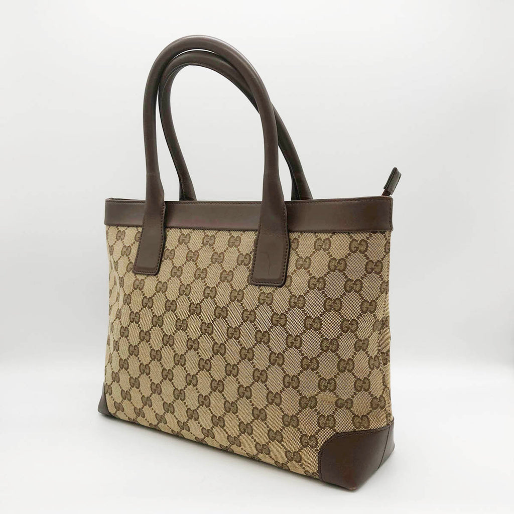 Gucci 002 1119 Handbag GG Canvas Brown Pre-owned