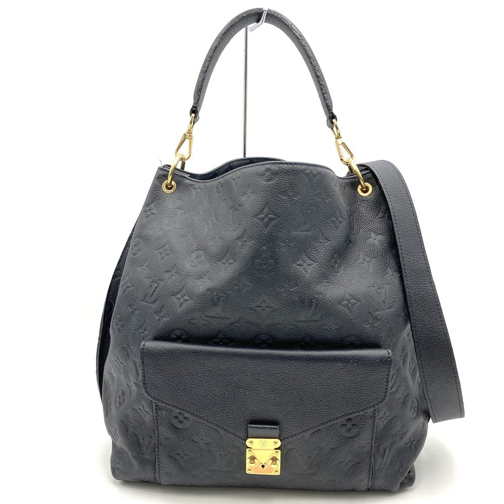 LOUIS VUITTON M40808 Empreinte Metis Handbag Black Monogram Empreinte Used PRE-OWNED