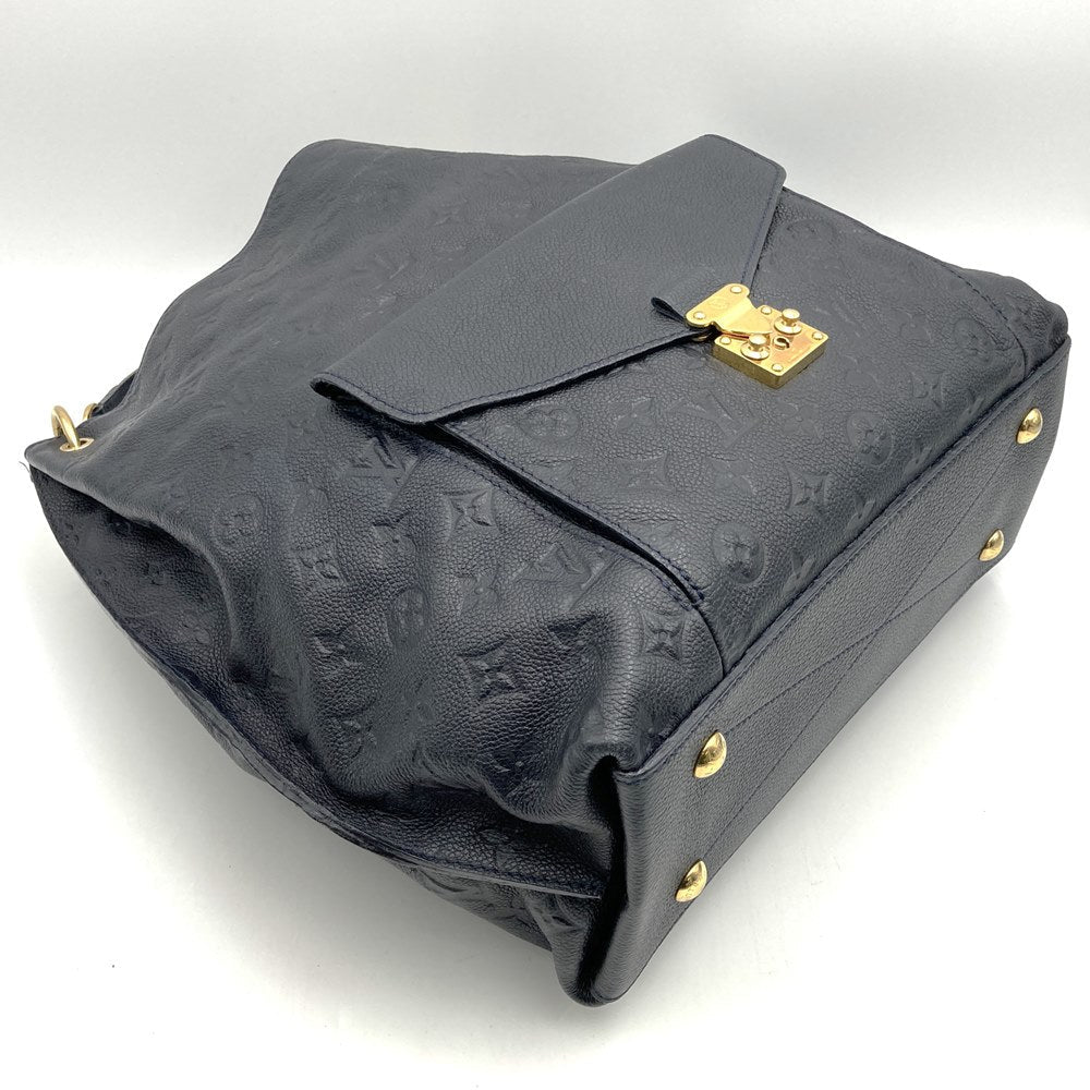 LOUIS VUITTON M40808 Empreinte Metis Handbag Black Monogram Empreinte Used PRE-OWNED