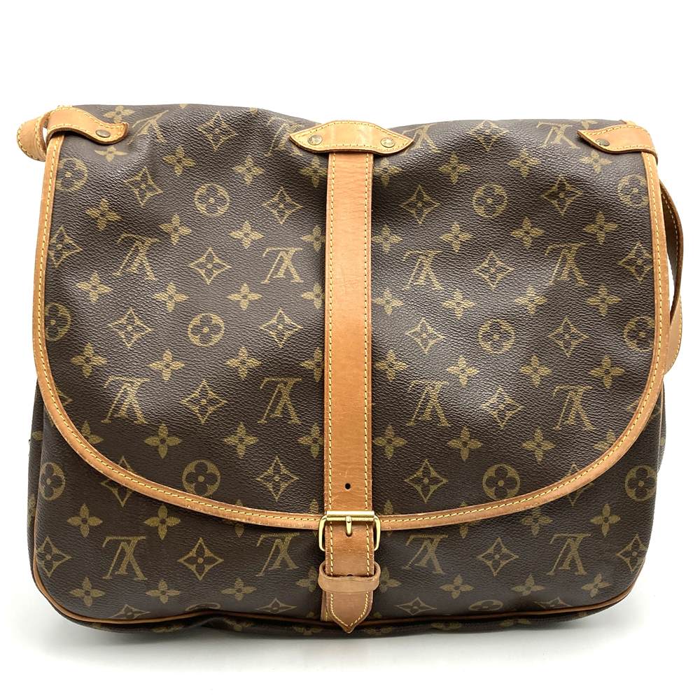 Louis Vuitton M42256 Saumur 30 Shoulder Bag Monogram Canvas/Leather Brown Pre-owned