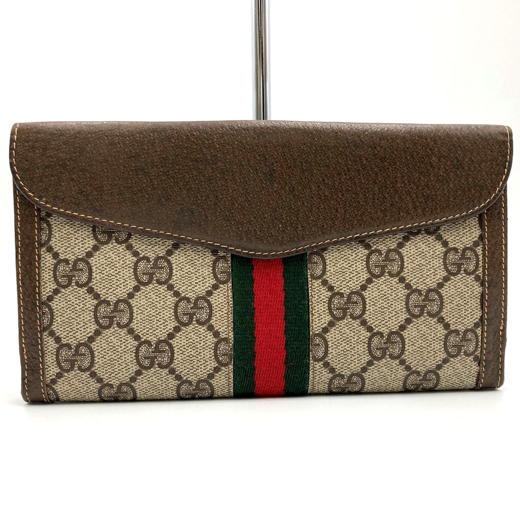 Gucci Sherry Line Bi-fold Long Wallet GG Supreme Pre-owned