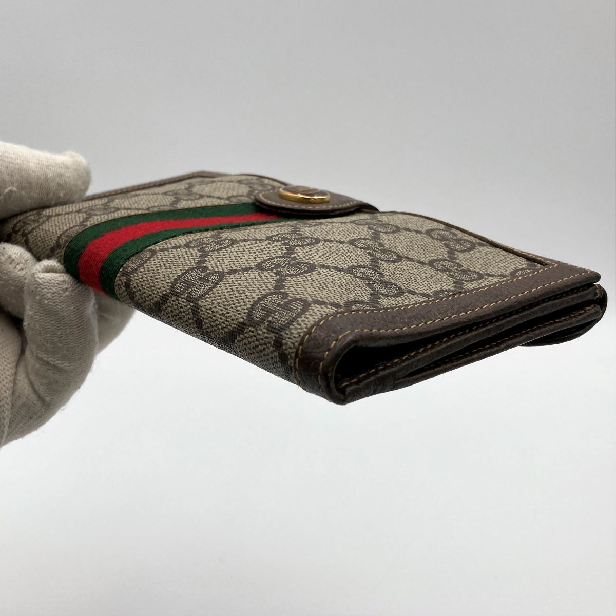 Gucci Sherry Line Bi-fold Long Wallet GG Supreme Pre-owned