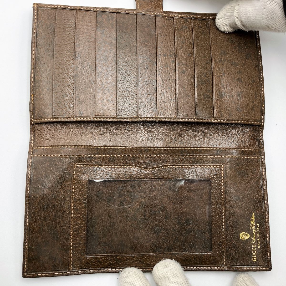 Gucci Sherry Line Bi-fold Long Wallet GG Supreme Pre-owned