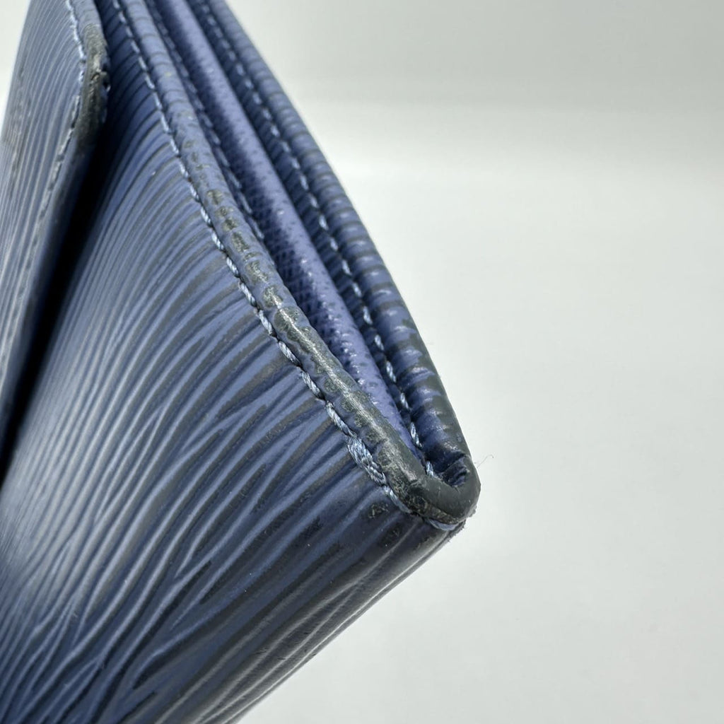 Louis Vuitton M60324 Portefeuille Sarah Long Wallet Epi Leather Navy Pre-owned