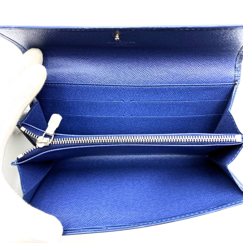 Louis Vuitton M60324 Portefeuille Sarah Long Wallet Epi Leather Navy Pre-owned