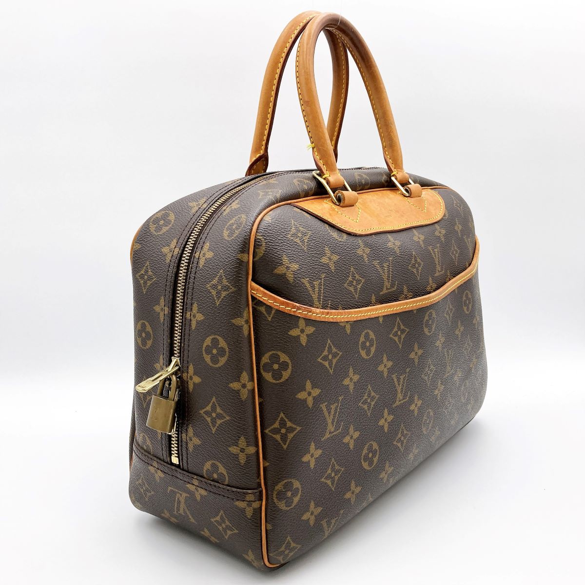 Louis Vuitton M47270 Deauville Bowling Vanity Handbag Monogram Brown Pre-owned