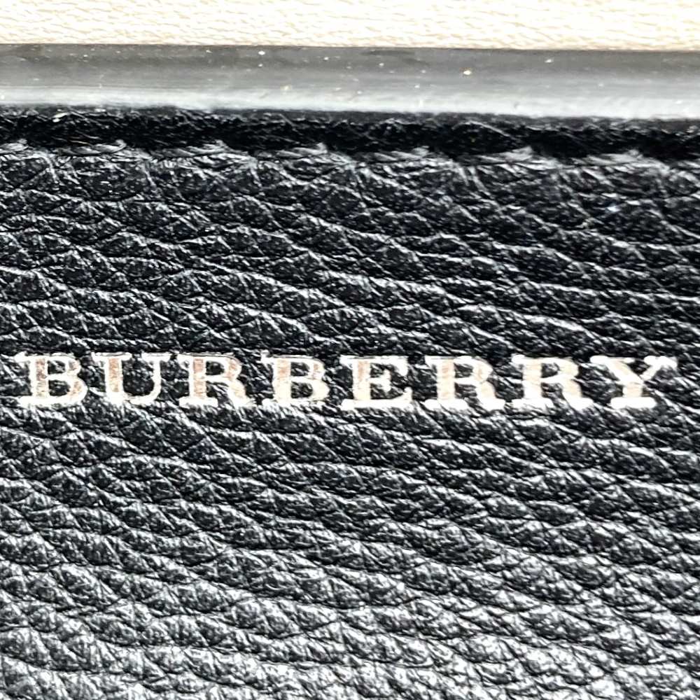Burberry 2-Way Handbag/Tote Bag/Shoulder Bag Leather Black/Beige Pre-owned