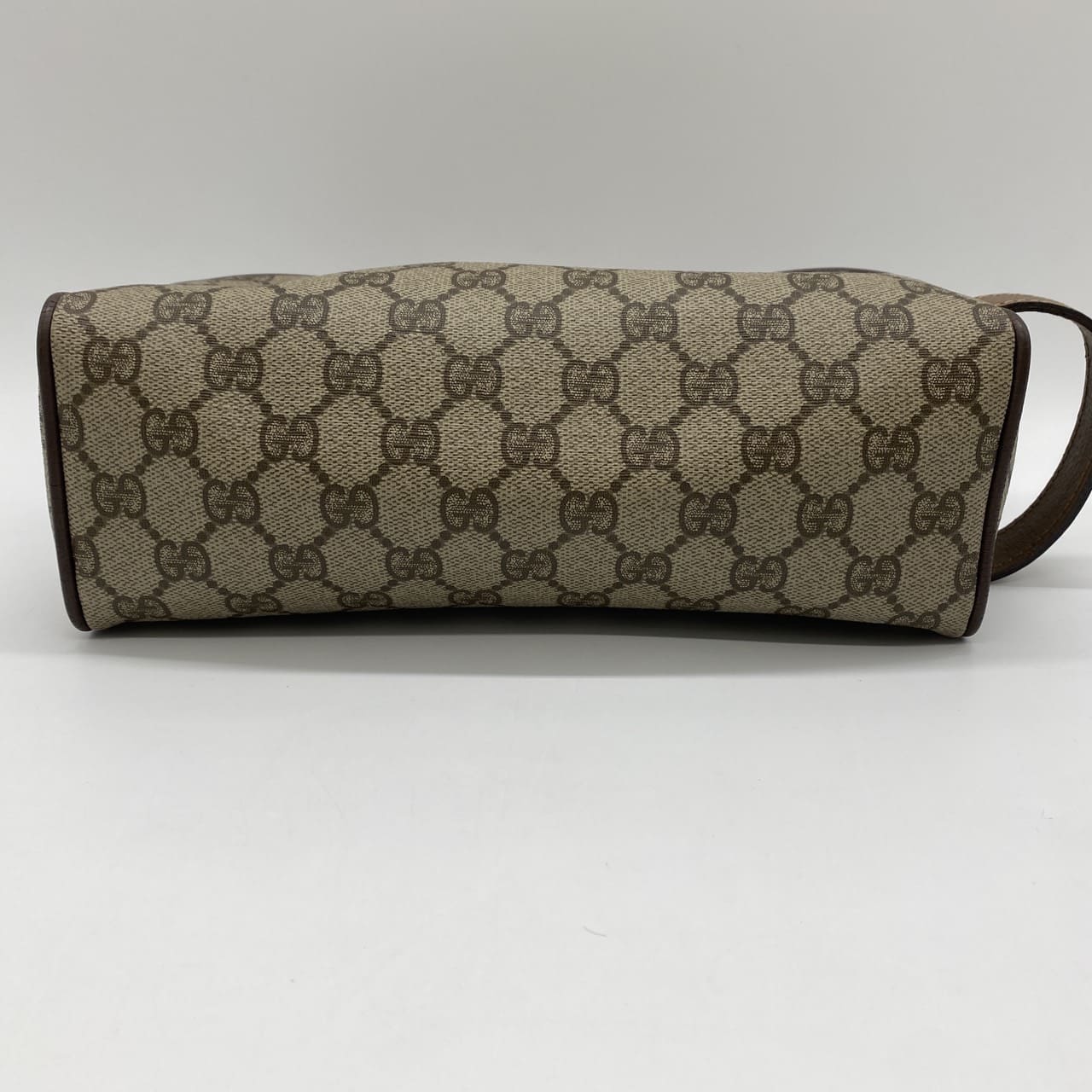 Gucci 014 58 Clutch Bag/Pouch GG Supreme PVC/Leather Brown Pre-owned