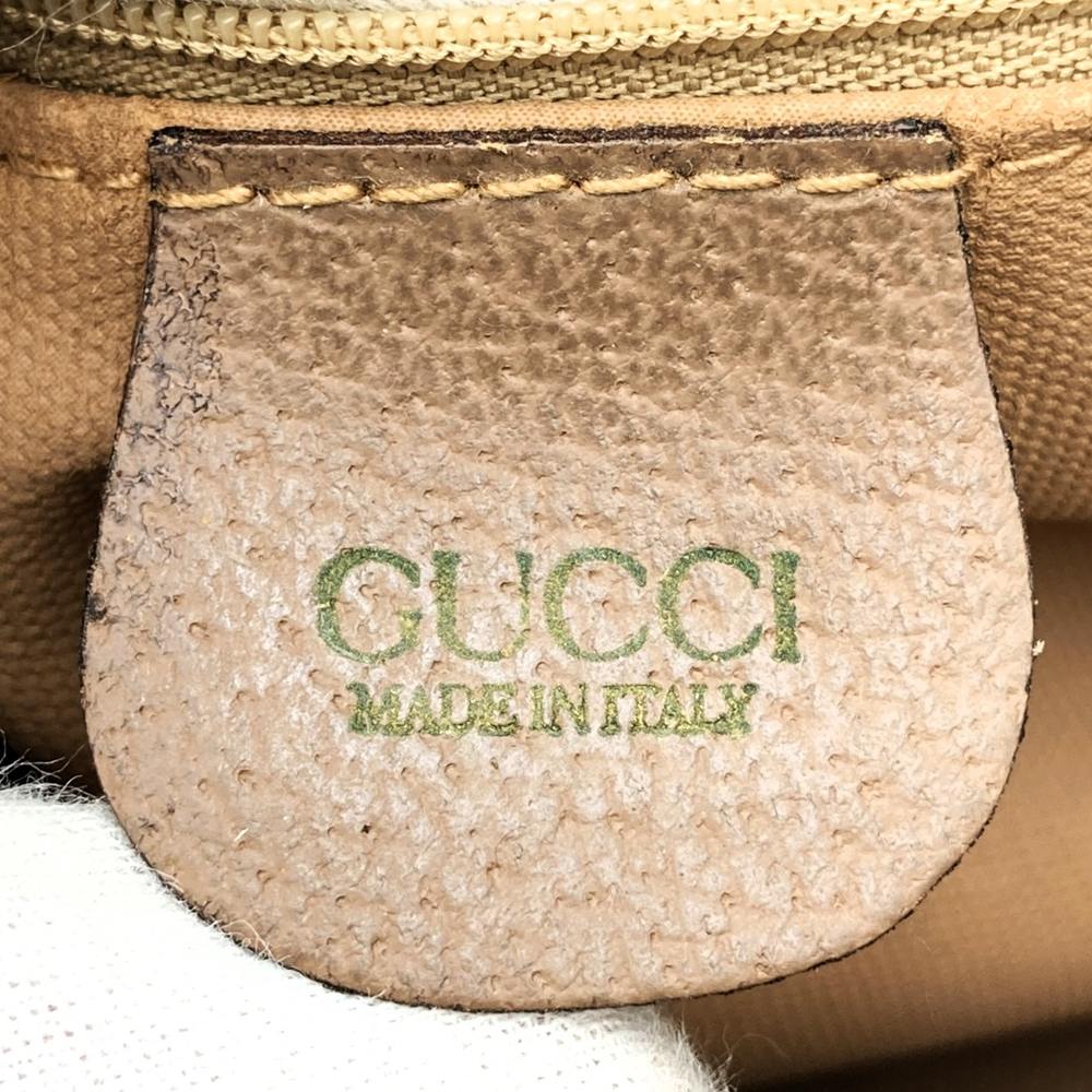 Gucci 014 58 Clutch Bag/Pouch GG Supreme PVC/Leather Brown Pre-owned