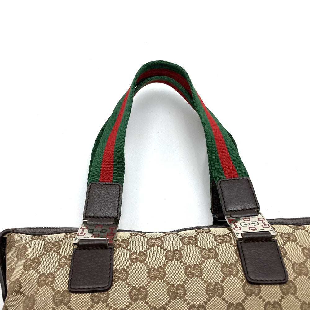 Gucci 145759 Sherry Line Handbag GG Canvas Brown Pre-owned