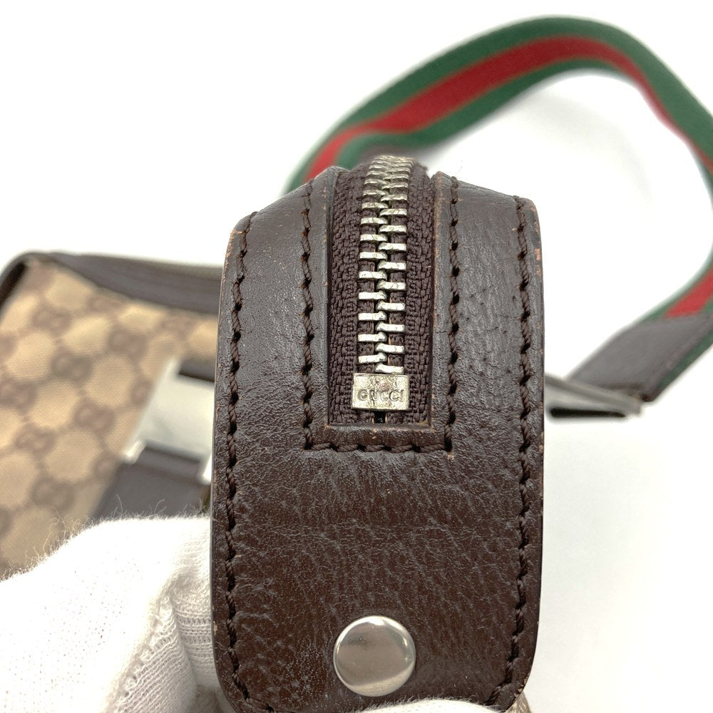 Gucci 145759 Sherry Line Handbag GG Canvas Brown Pre-owned