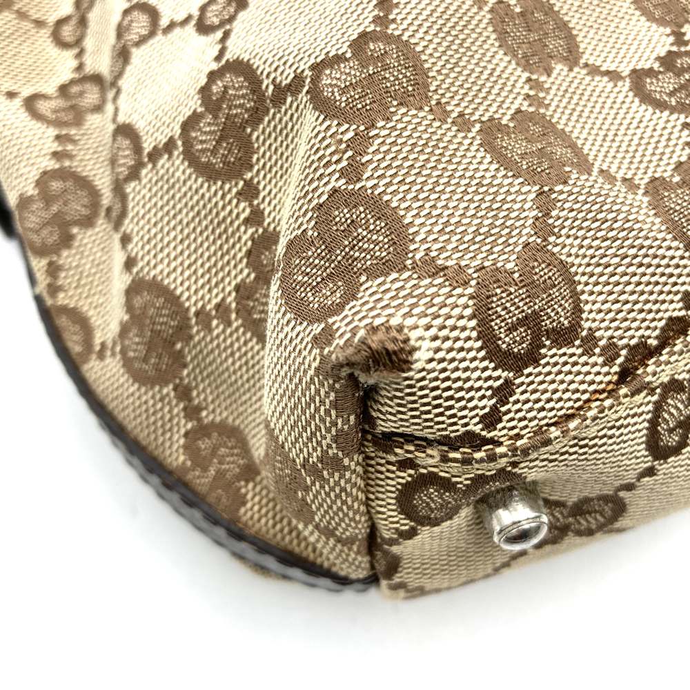 Gucci 145759 Sherry Line Handbag GG Canvas Brown Pre-owned