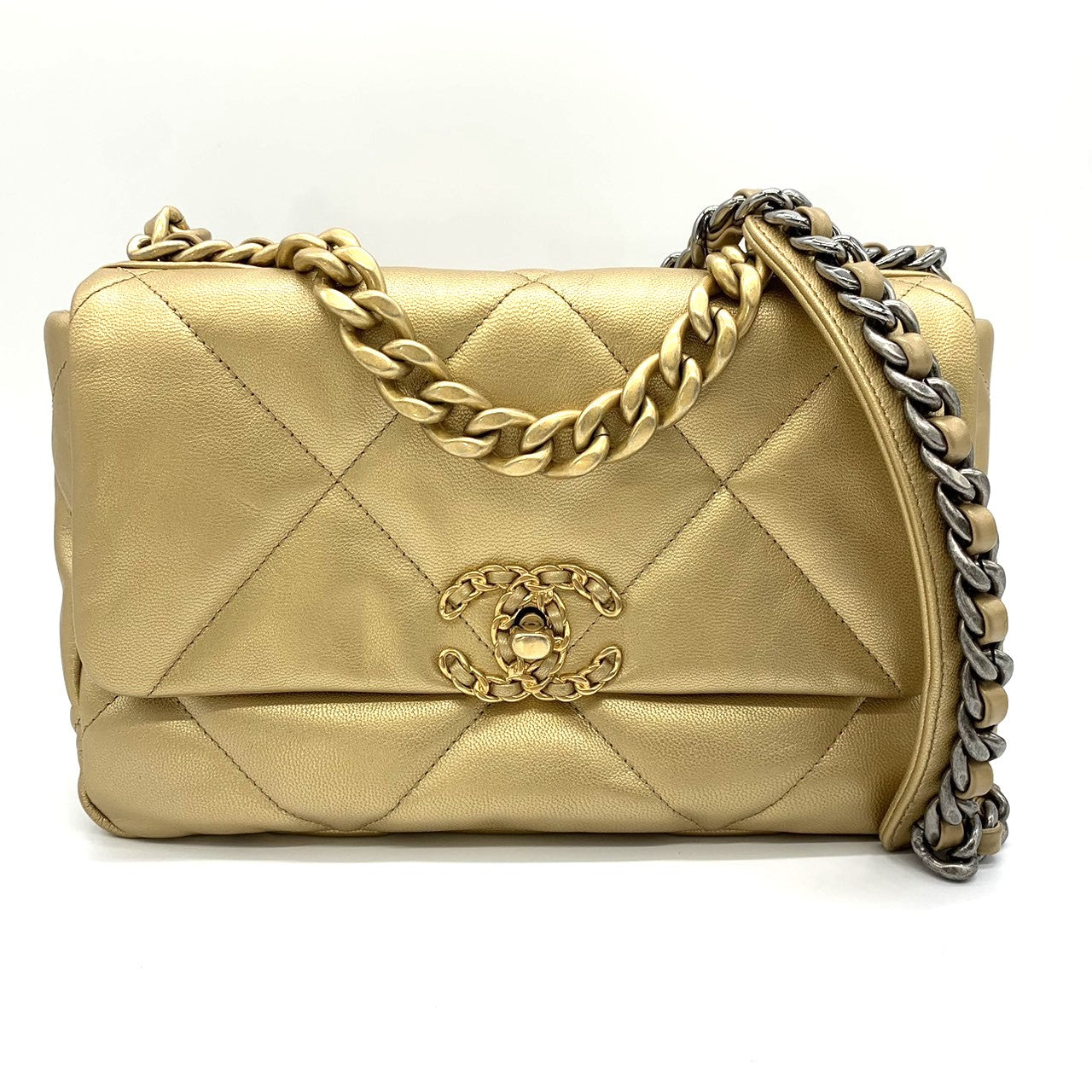Chanel 19 Medium Matelassé Chain 2-Way Shoulder Bag Pre-owned