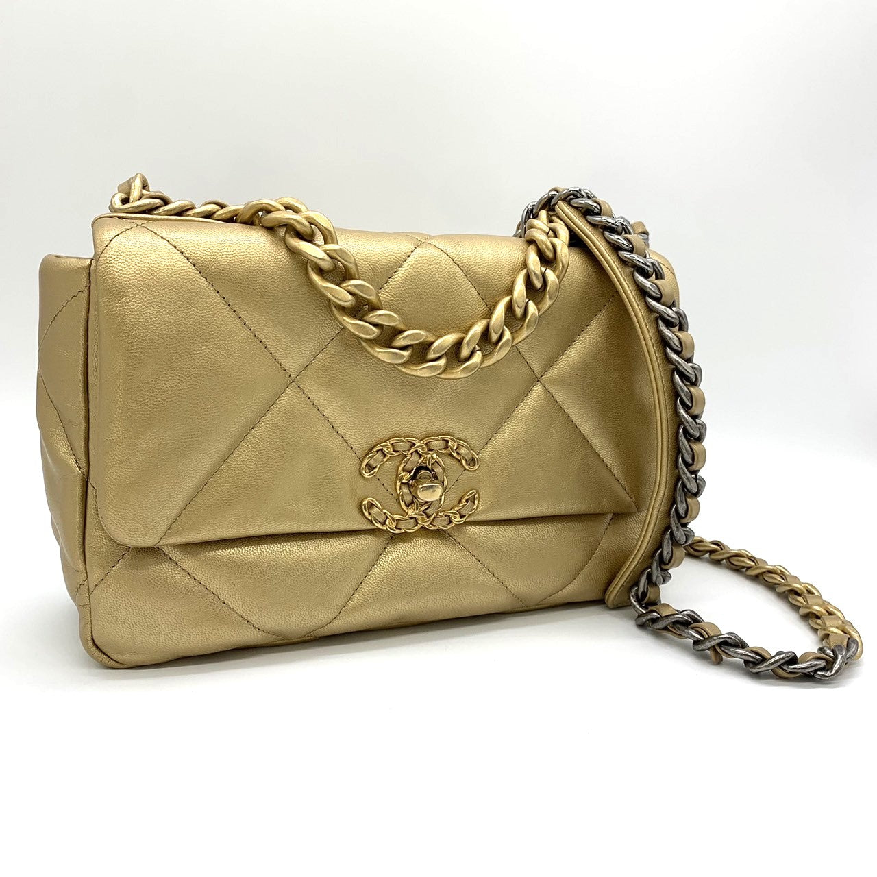 Chanel 19 Medium Matelassé Chain 2-Way Shoulder Bag Pre-owned