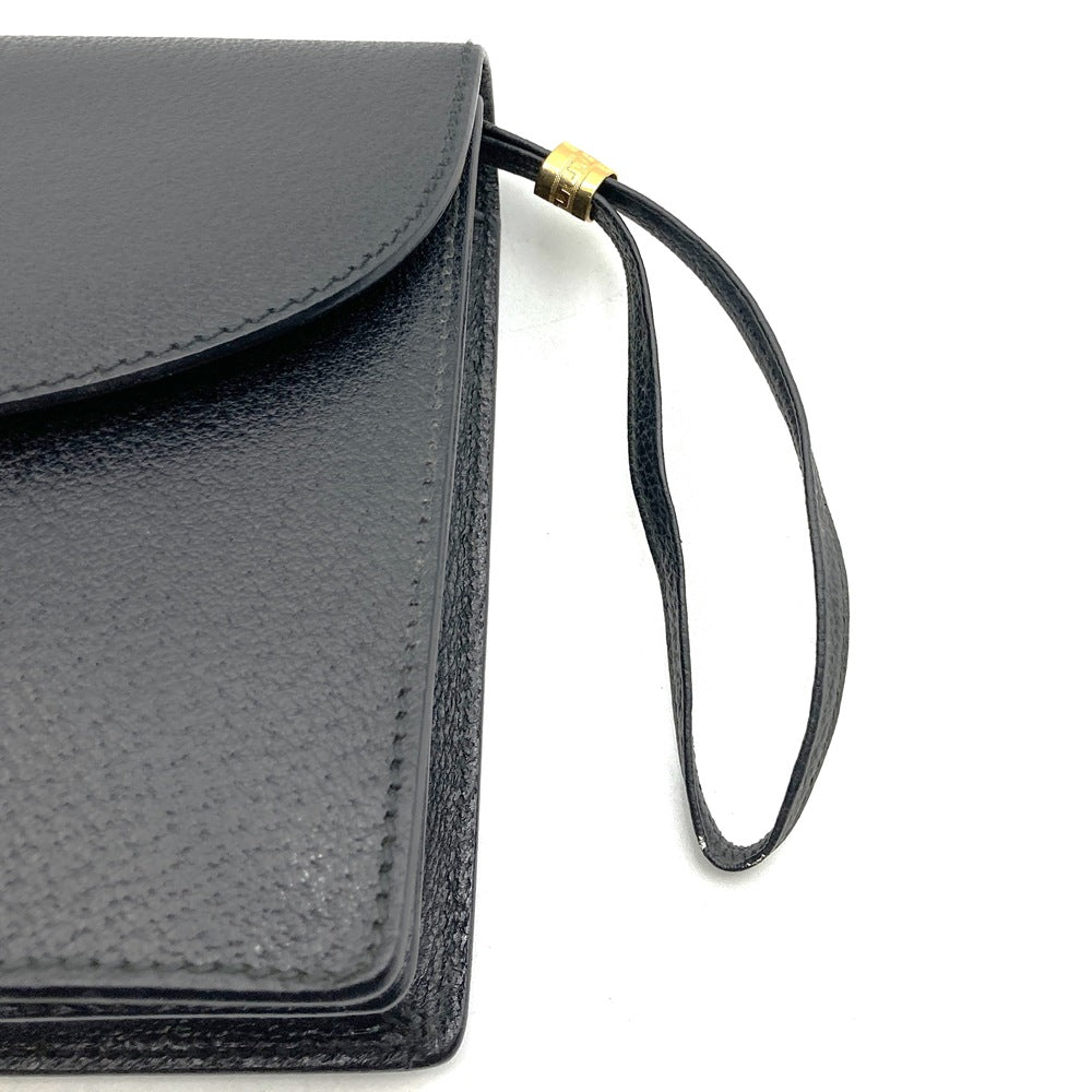 GUCCI Second Bag Clutch Pouch Leather Black Vintage Women's Men's PRE-OWNED