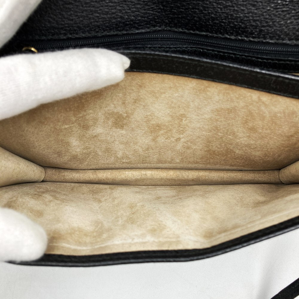 GUCCI Second Bag Clutch Pouch Leather Black Vintage Women's Men's PRE-OWNED