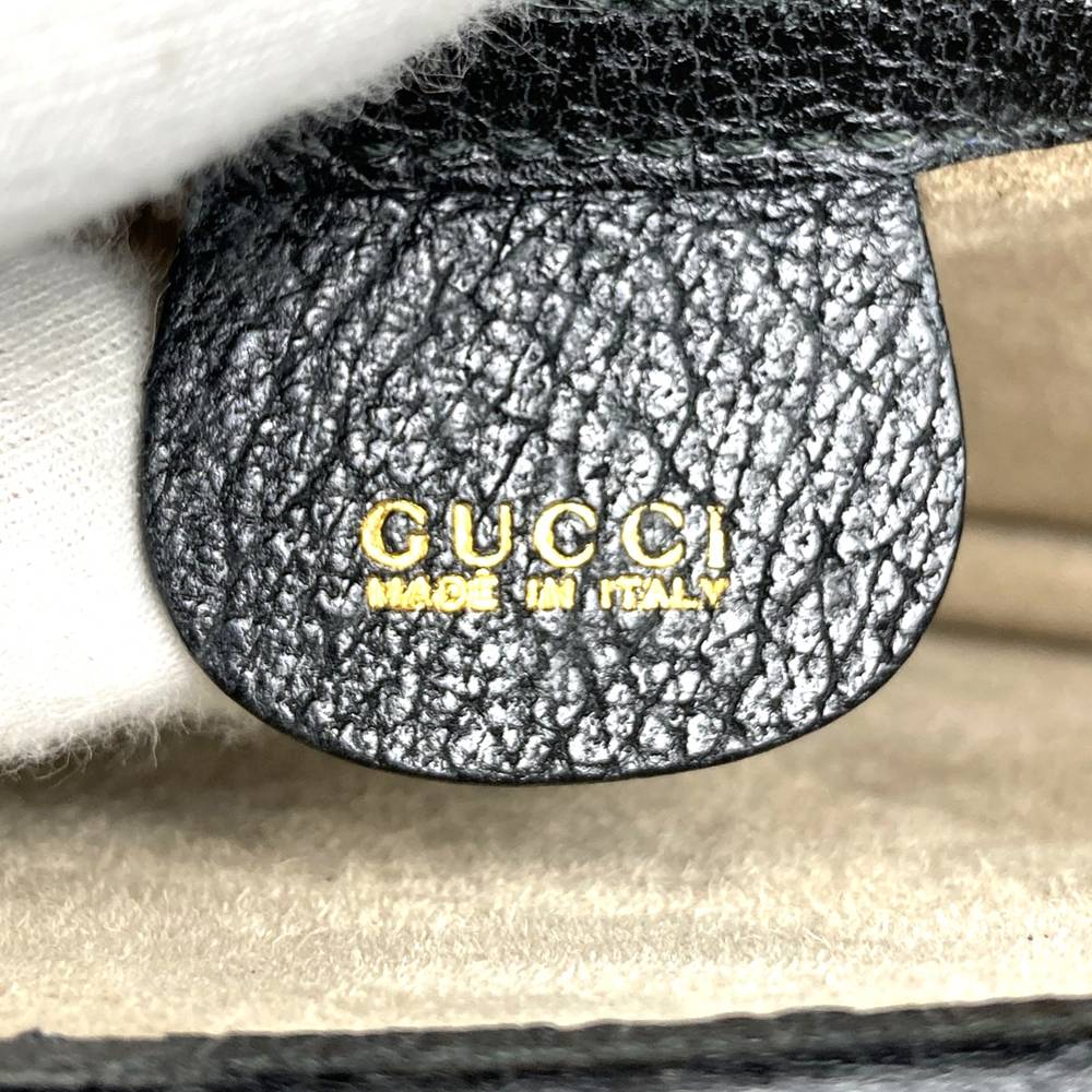 GUCCI Second Bag Clutch Pouch Leather Black Vintage Women's Men's PRE-OWNED