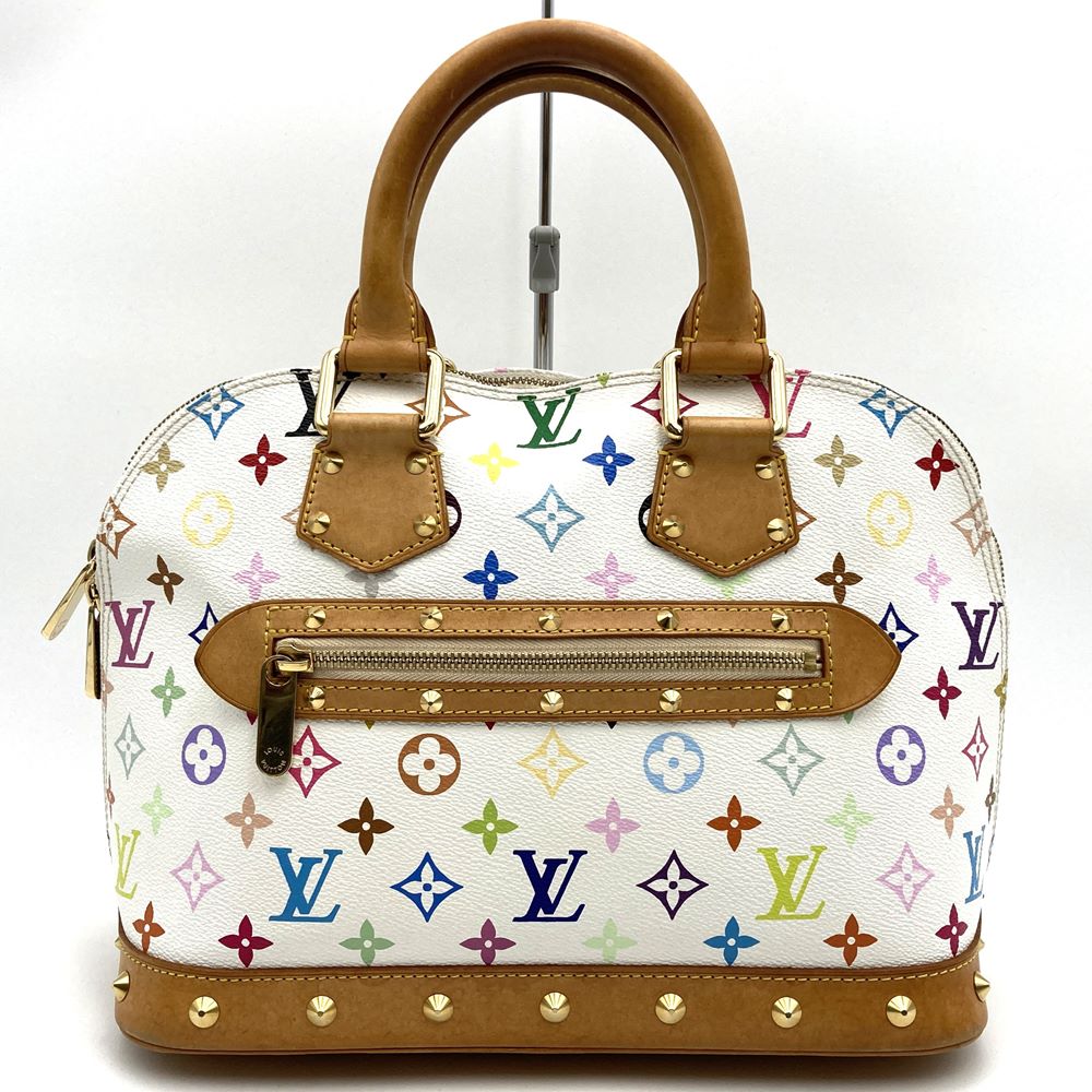 Louis Vuitton M92647 Alma Handbag Monogram Multicolore White Pre-owned