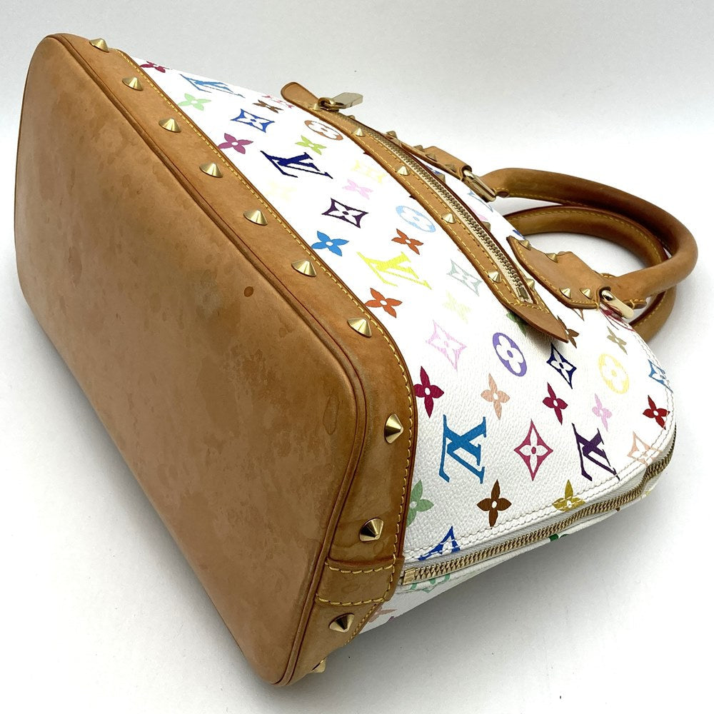 Louis Vuitton M92647 Alma Handbag Monogram Multicolore White Pre-owned