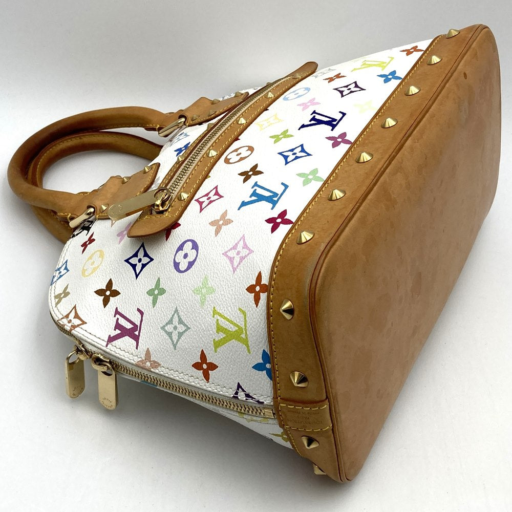 Louis Vuitton M92647 Alma Handbag Monogram Multicolore White Pre-owned