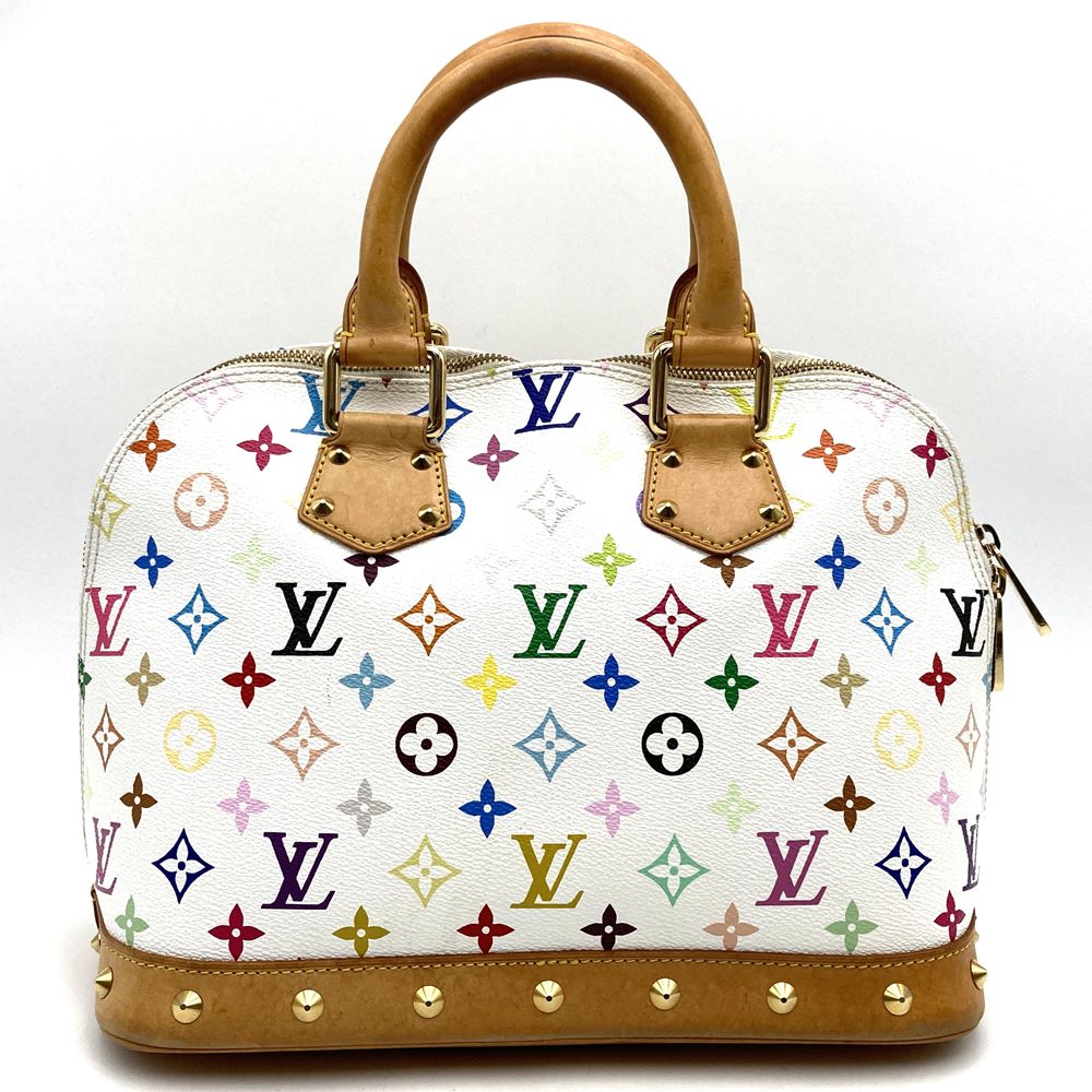 Louis Vuitton M92647 Alma Handbag Monogram Multicolore White Pre-owned