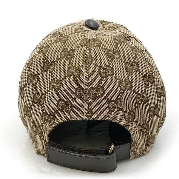 Gucci 200035 Sherry Line Baseball Cap GG Canvas Brown Pre-owned