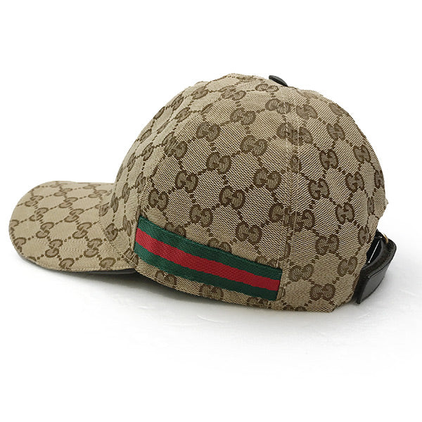 Gucci 200035 Sherry Line Baseball Cap GG Canvas Brown Pre-owned