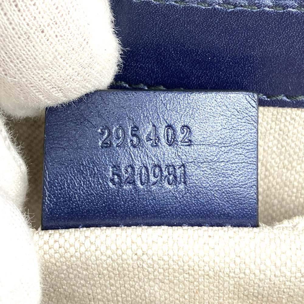 Gucci 295402 GG Horsebit Shoulder Bag Patent Enamel Navy Pre-owned