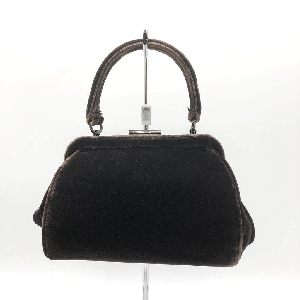 Prada Handbag Velour Brown Pre-owned