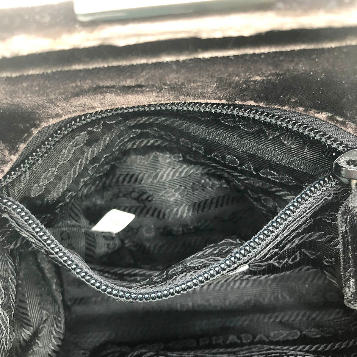 Prada Handbag Velour Brown Pre-owned