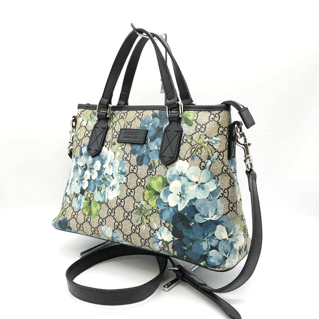 Gucci 429019 GG Blooms 2-Way Handbag/Shoulder Bag Brown/Blue Pre-owned